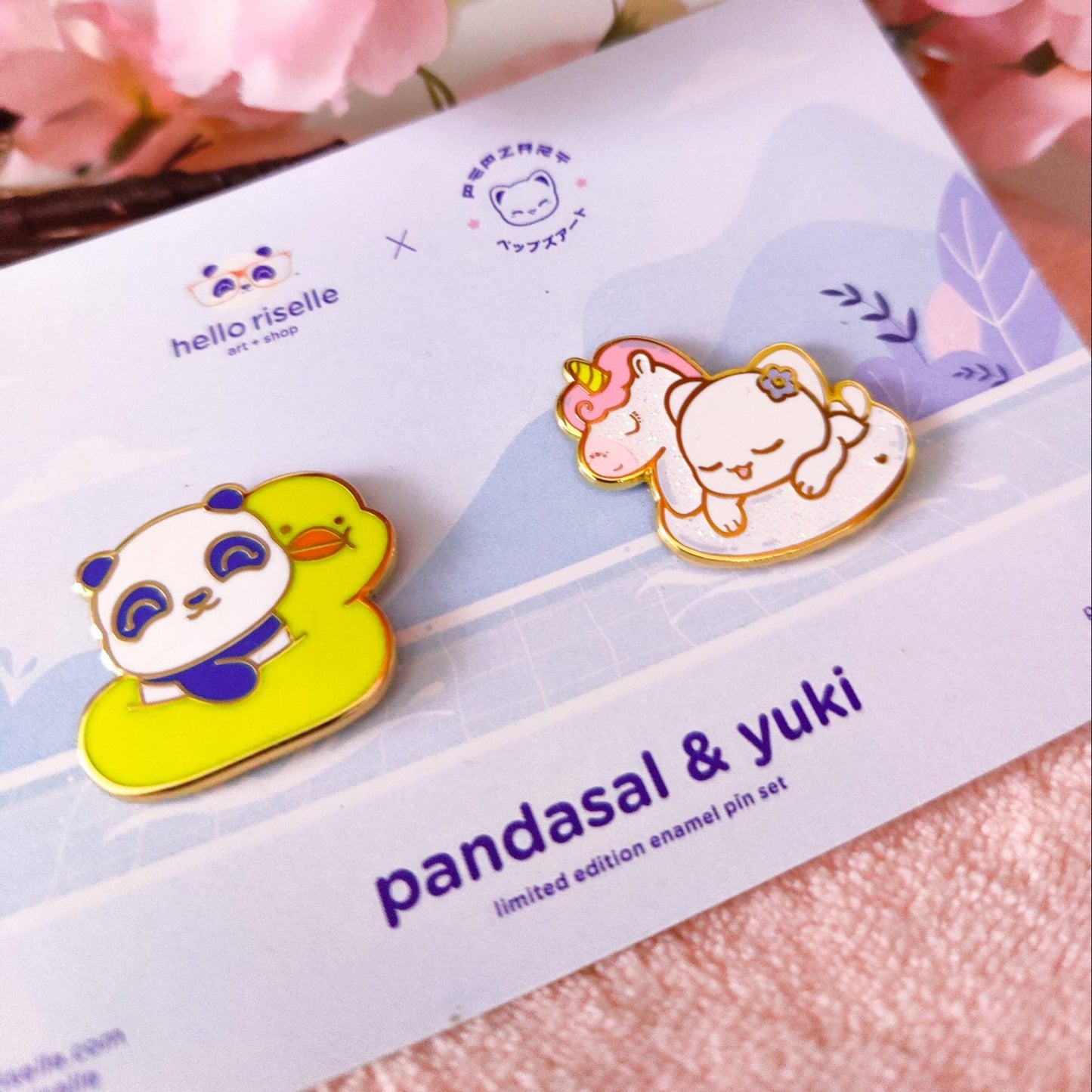 Pandasal x Yuki Summertime Enamel Pins