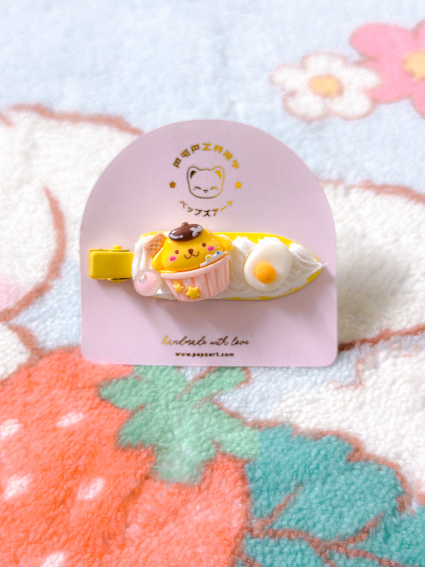 Pompompurin Breakfast Hair Clip