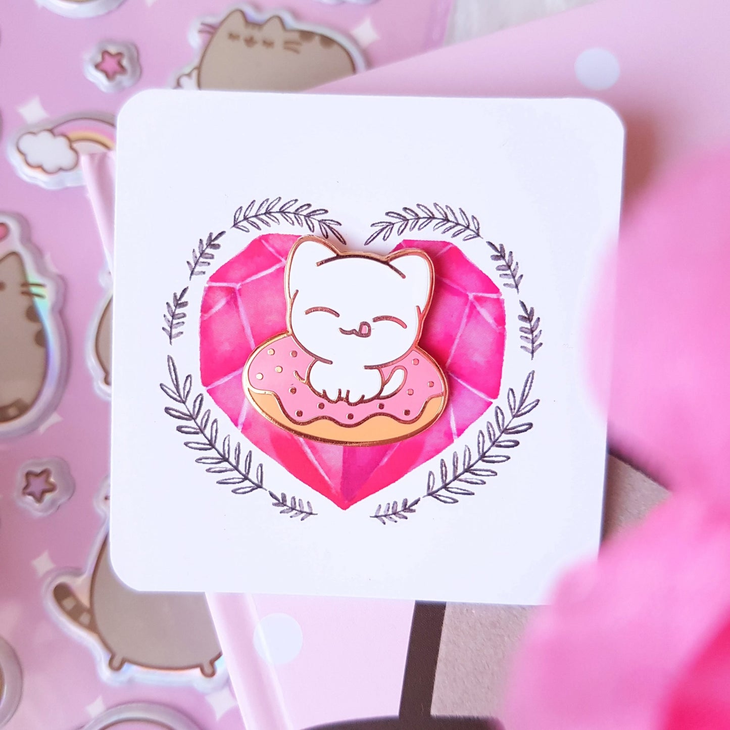 Donut Kitty Pin