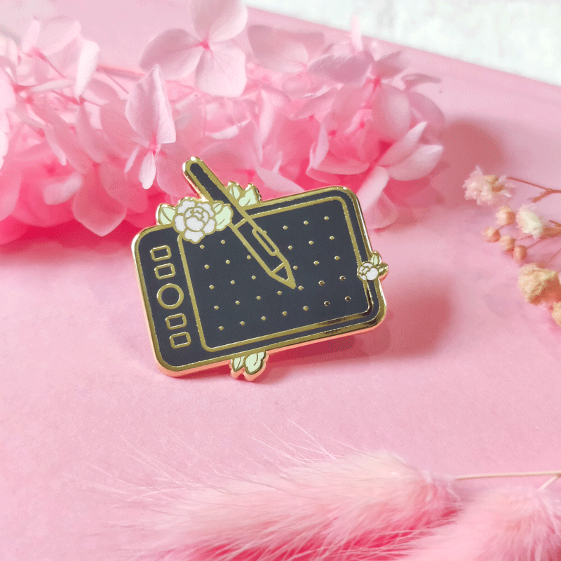 Pen Tablet Enamel Pin