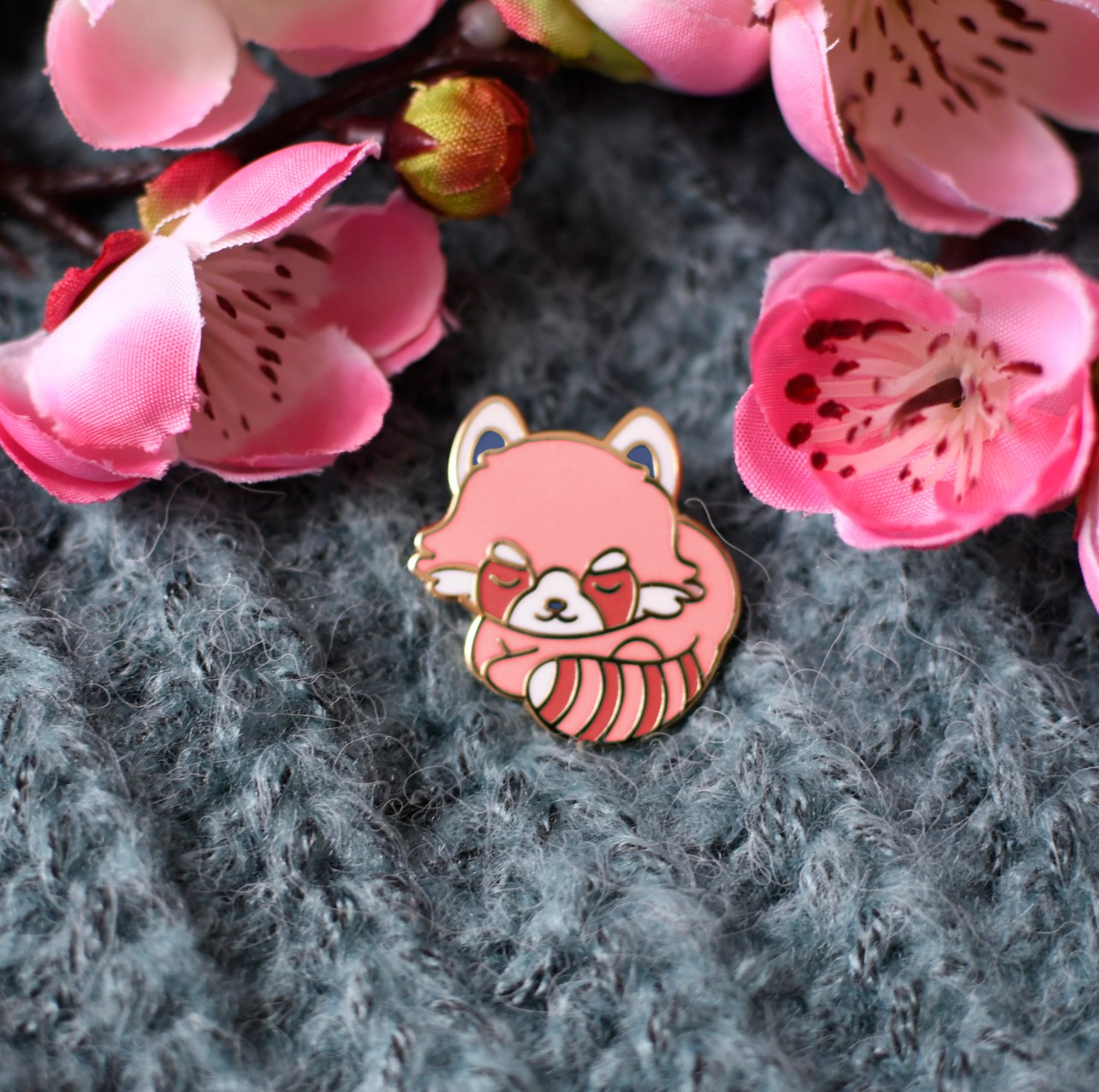 Sleepy Red Panda Pin