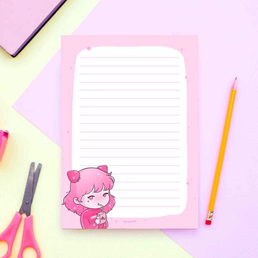 Fruity Girlfriends Notepad : Ströberi
