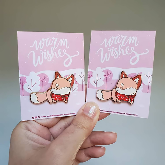 Cozy Maple the Fox Enamel Pin