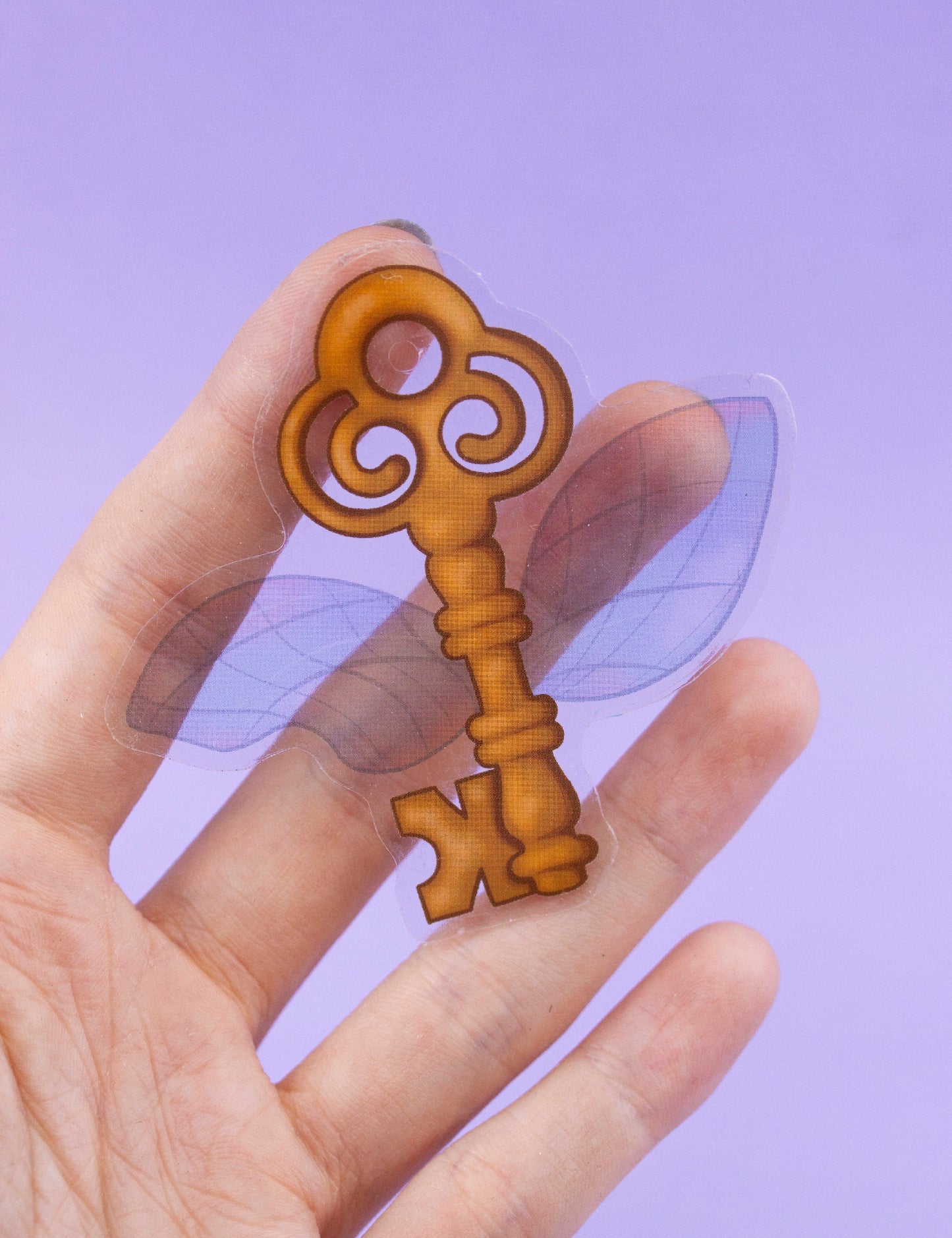 Winged Key Clear Sticker