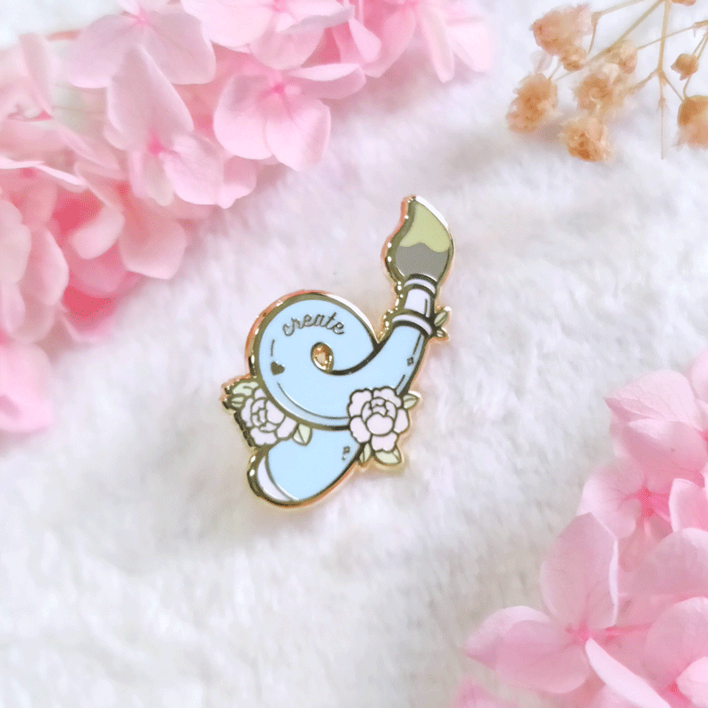 Kawaii Paint Brush Enamel Pin