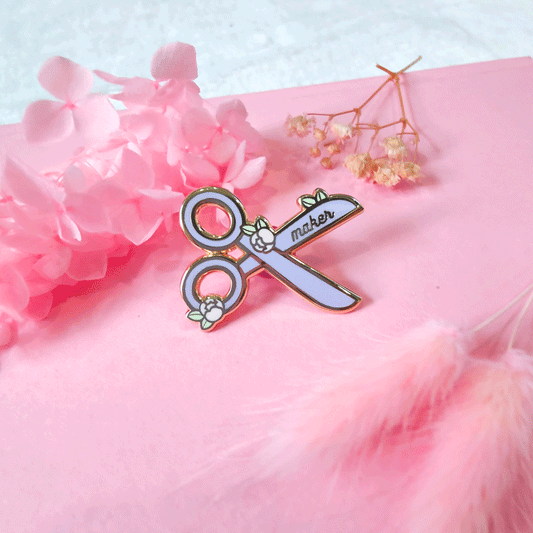 Kawaii Maker Scissor Enamel Pin