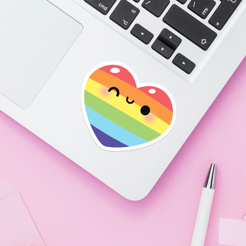 Rainbow Heart Sticker