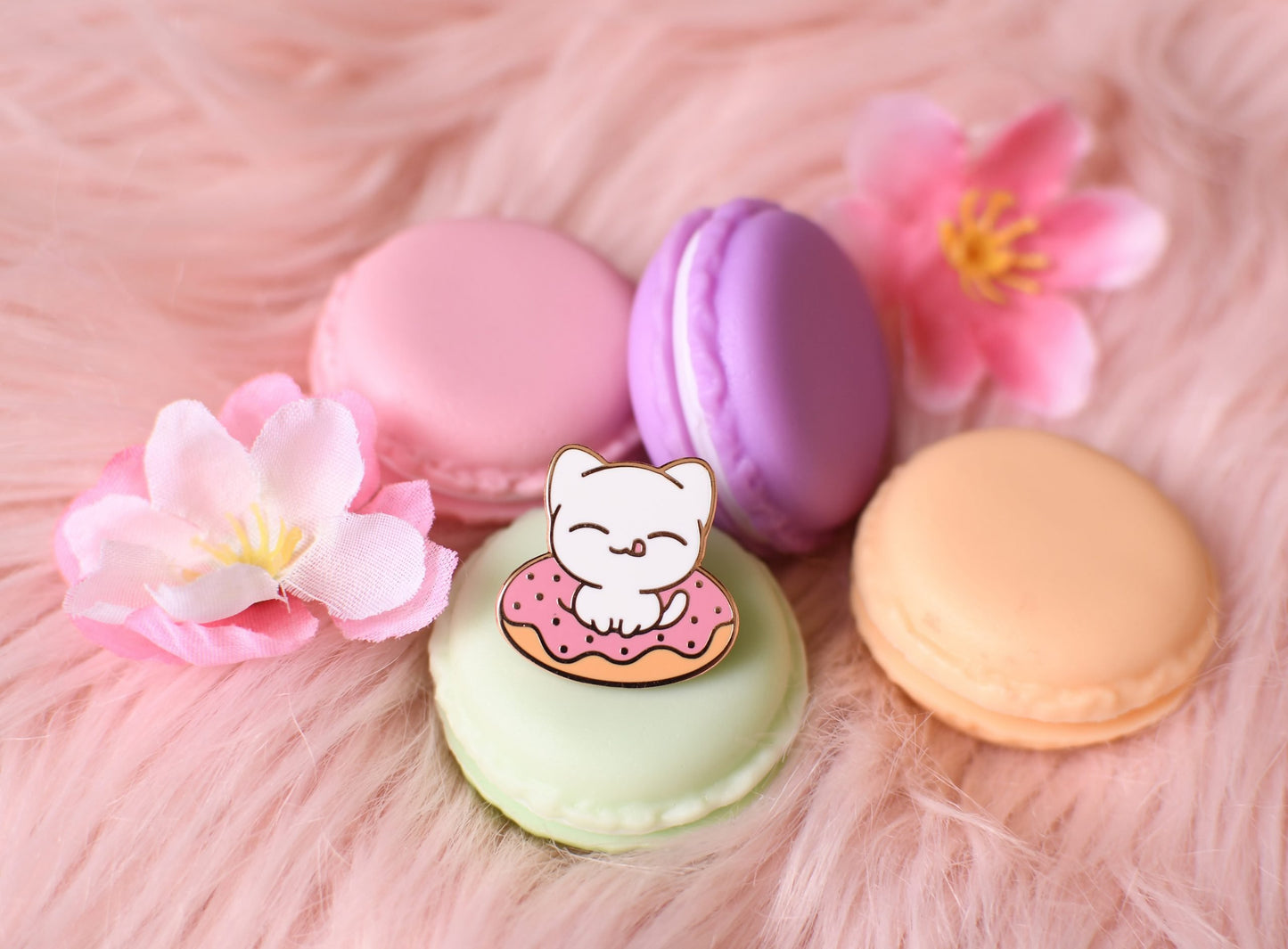 Donut Kitty Pin
