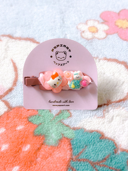 Hello Kitty Flower Hair Clip